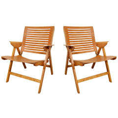 Pair of Bent Plywood Folding Chairs