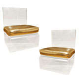 Vintage Pair of lucite slipper chairs by Gary Gutterman