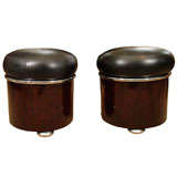 Pair of Stained Birch Stools