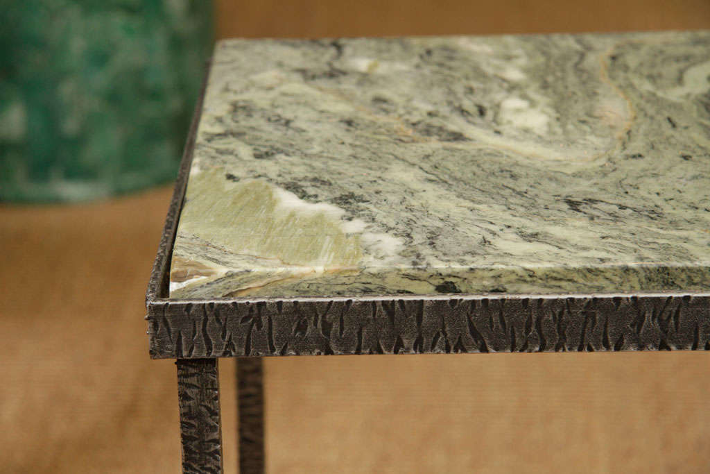 French Nesting Tables with Green Marble Tops For Sale 5