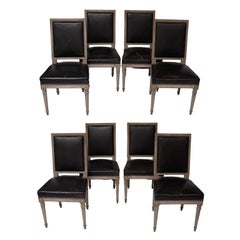 Set of 8 Louis XVI Style Square Back Chairs