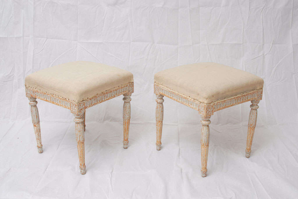 Painted Gustavian Foot Stools