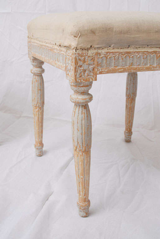18th Century and Earlier Pair of Gustavian painted foot stools