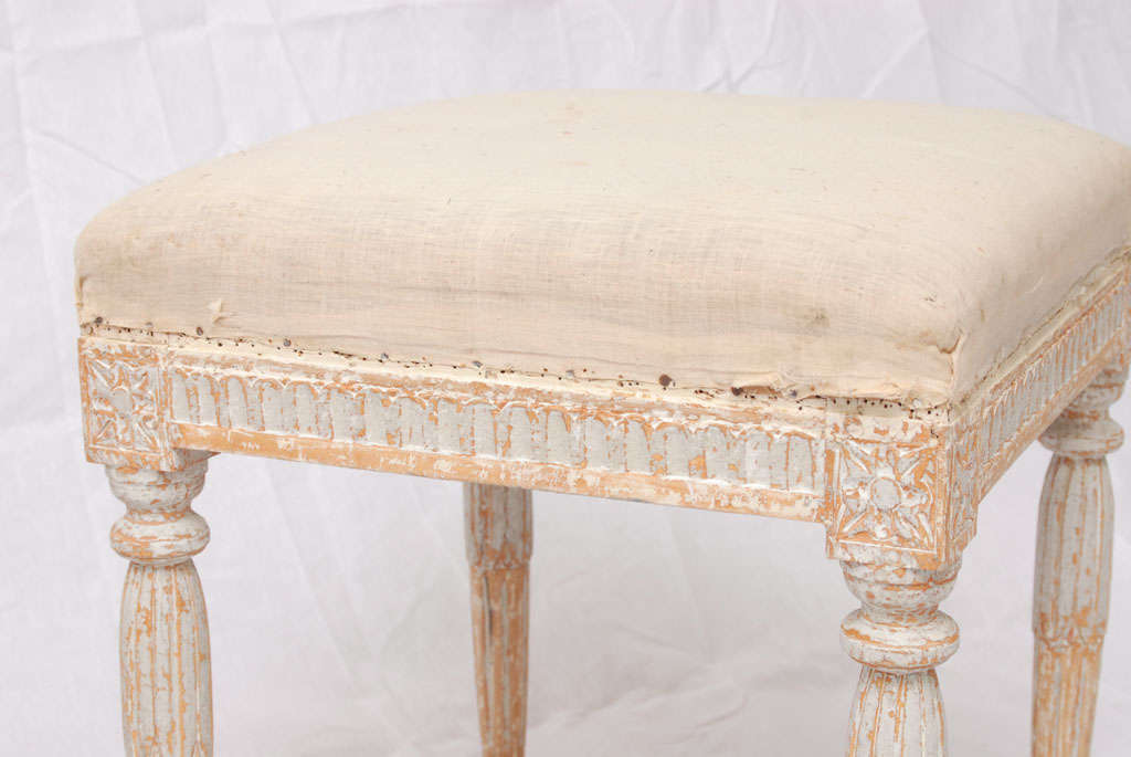 Pair of Gustavian painted foot stools 1
