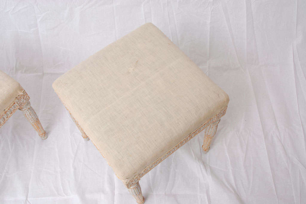 Pair of Gustavian painted foot stools 2