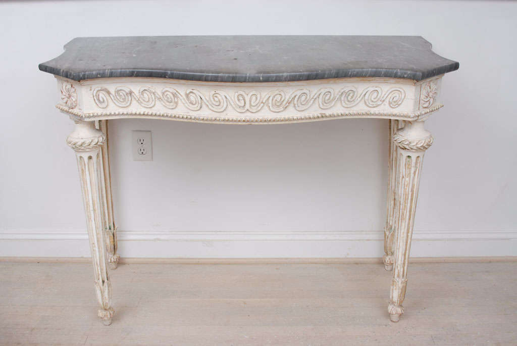 Louis XV White Painted Console Table