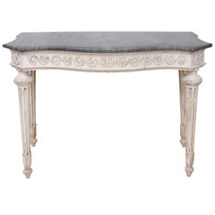 Louis XV White Painted Console Table