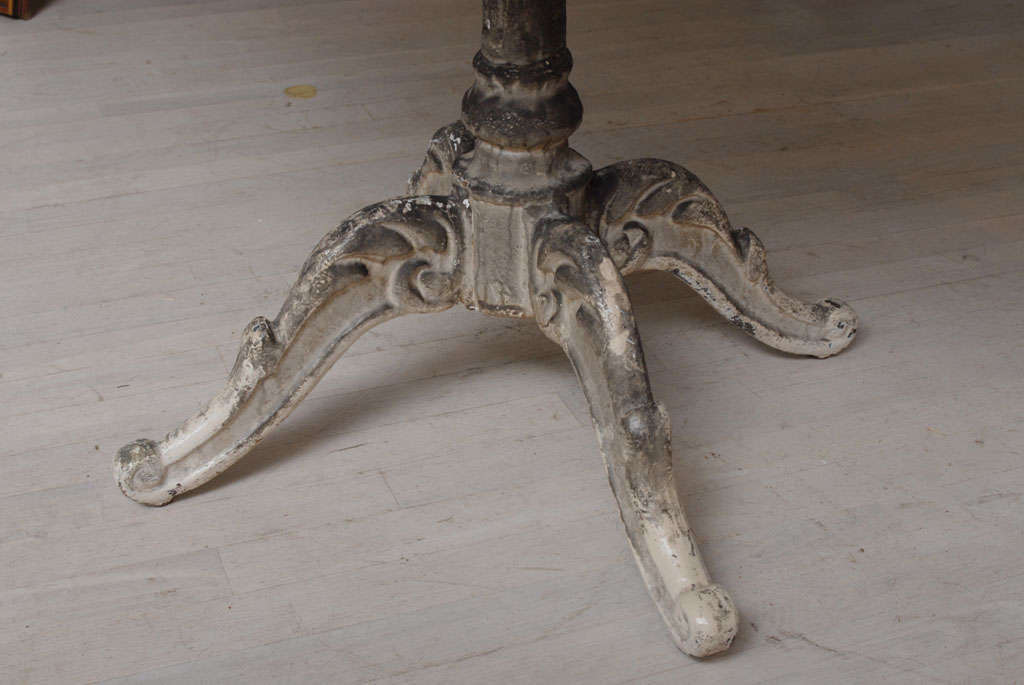 French Cast Iron Base Gueridon Table with Blue Stone Top