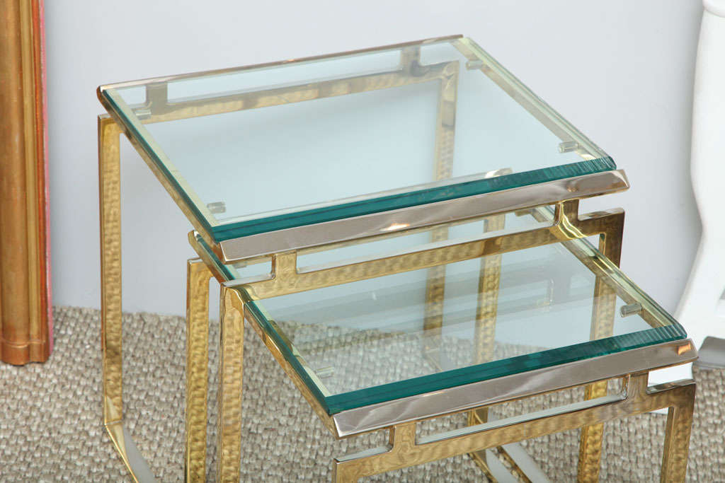 brass and glass nest of tables