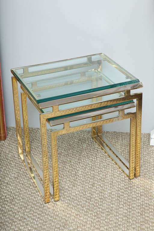 Brass And Glass Nesting Tables 1
