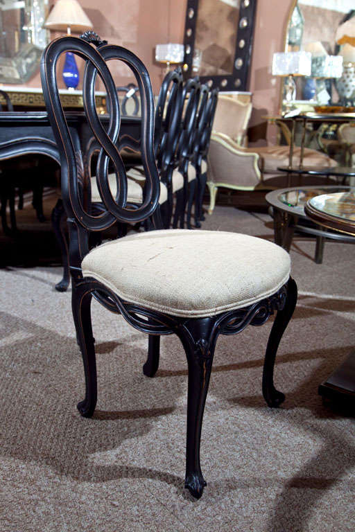 Wood Louis XV Style Maison Jansen Dining Room Table and Chairs