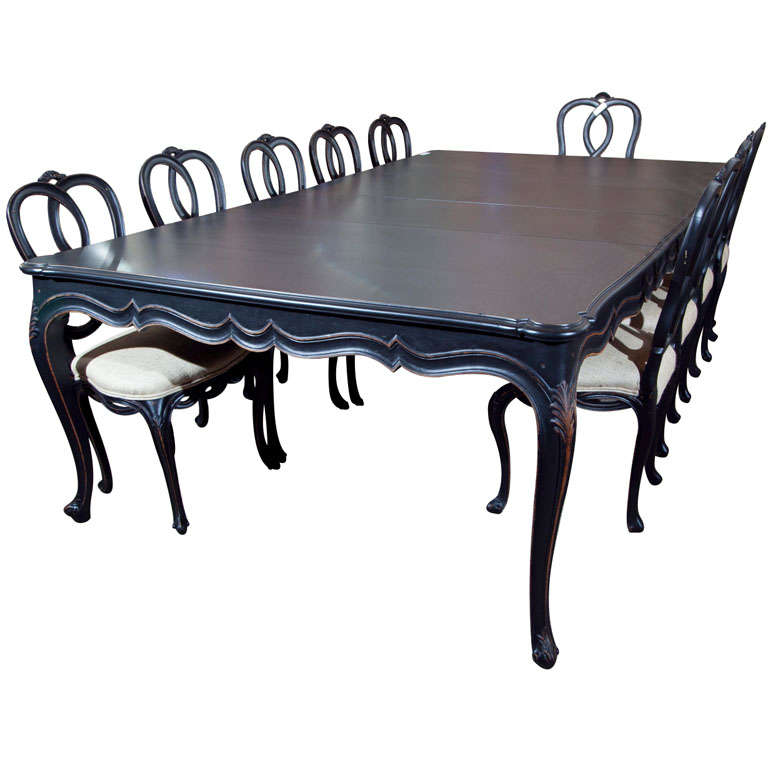 Louis XV Style Maison Jansen Dining Room Table and Chairs