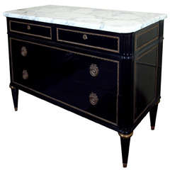 Maison Jansen Ebonized Commode with Marble top