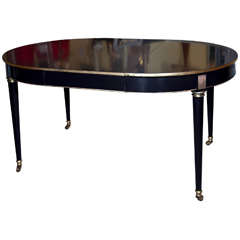 Maison Jansen Circular Ebonized Dining Room Table