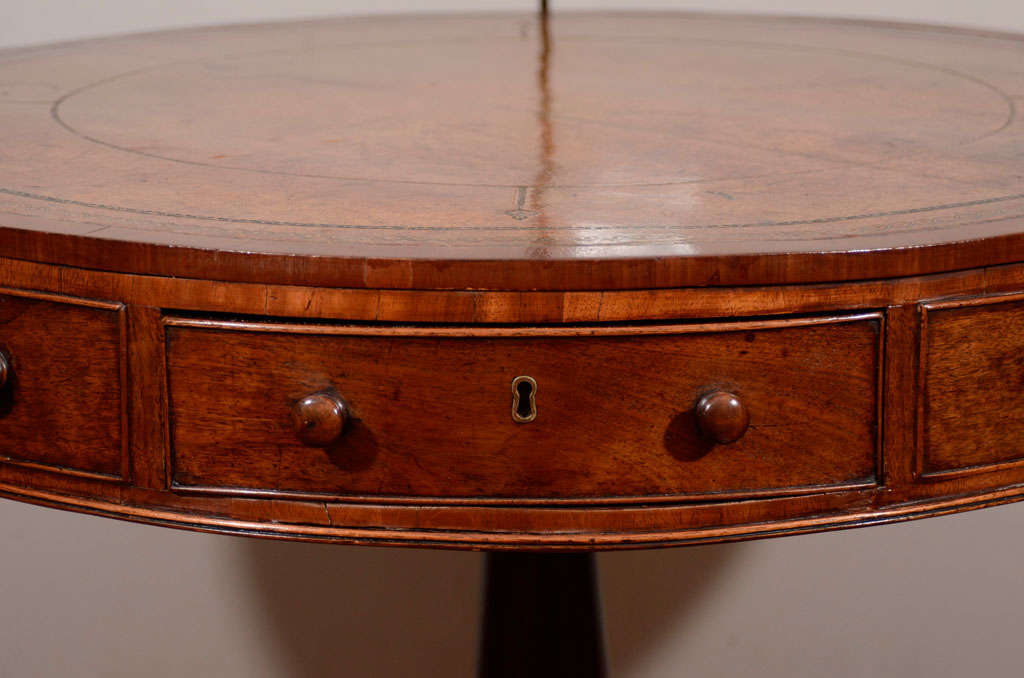 A Pair of 19th Century English Mahogany Drum Tables For Sale 1