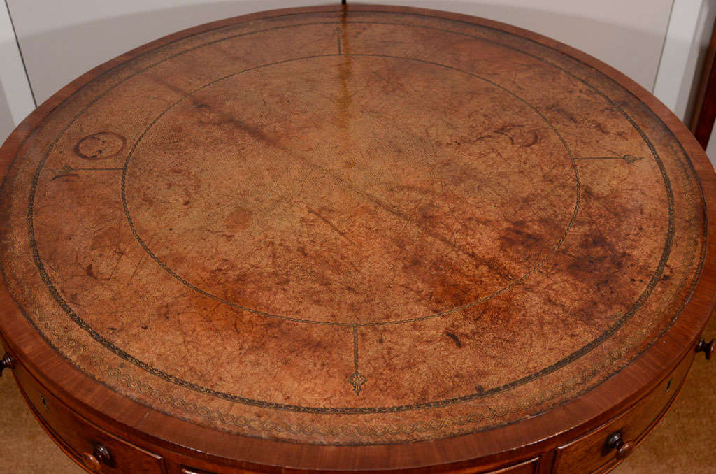 A Pair of 19th Century English Mahogany Drum Tables For Sale 2