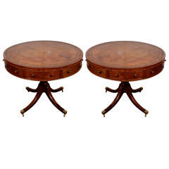 A Pair of 19th Century English Mahogany Drum Tables
