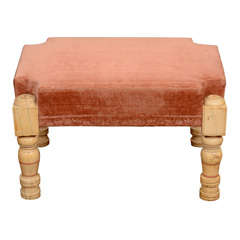 A Foot Stool Comprised of 19th Century Indian Ivory Charpoys