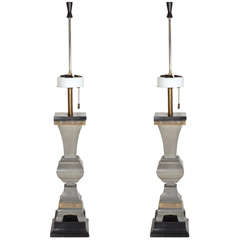 Pair of Pewter Lamps