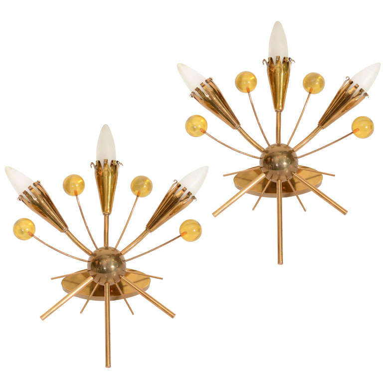 Decorative Mid-Century  Sconces For Sale