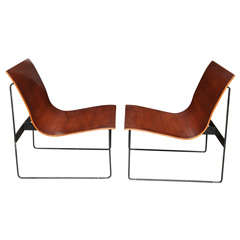 Pair of Mid-20th C. Laminated Bent Birch Lounge Chairs