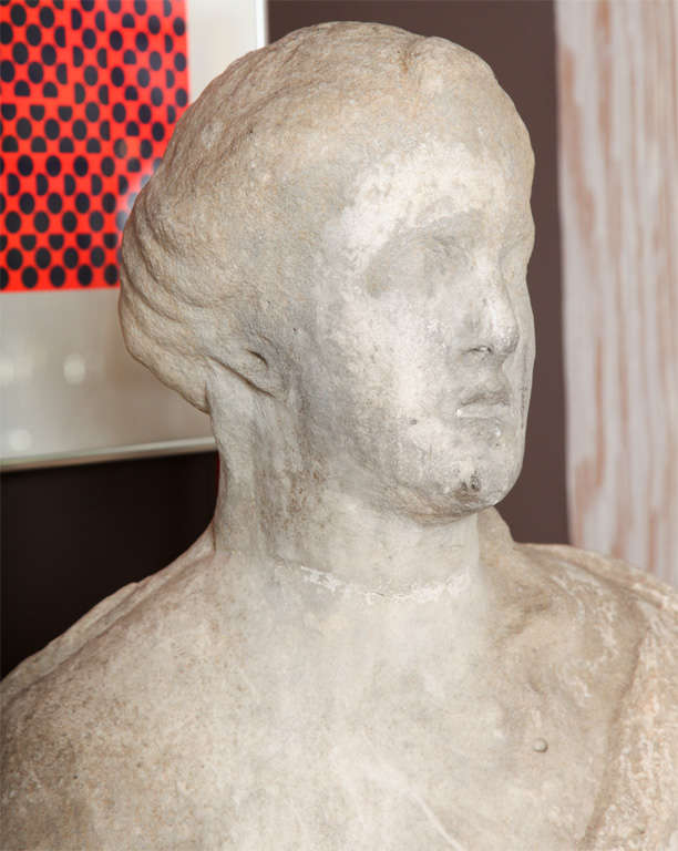 A Late 16th/Early 17th Century Italian Marble Bust of a Woman For Sale 1