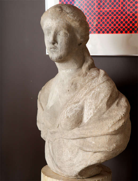 A Late 16th/Early 17th Century Italian Marble Bust of a Woman For Sale 3