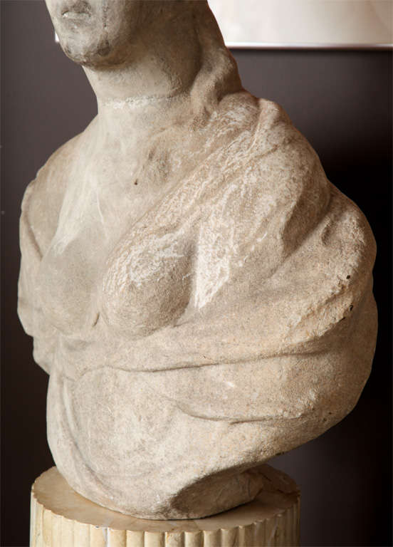 A Late 16th/Early 17th Century Italian Marble Bust of a Woman For Sale 4