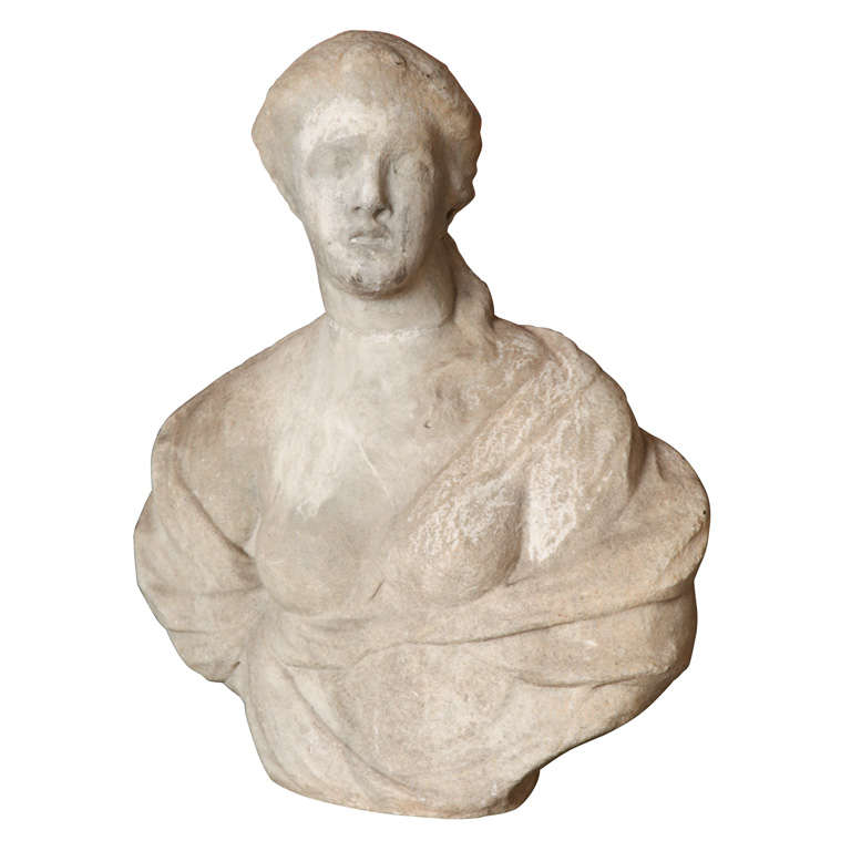 A Late 16th/Early 17th Century Italian Marble Bust of a Woman For Sale