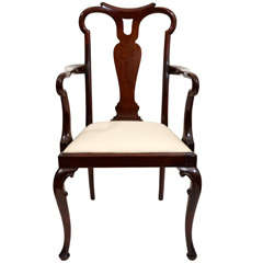 Antique Mahogany Arm Chair, England, Late 19th Century