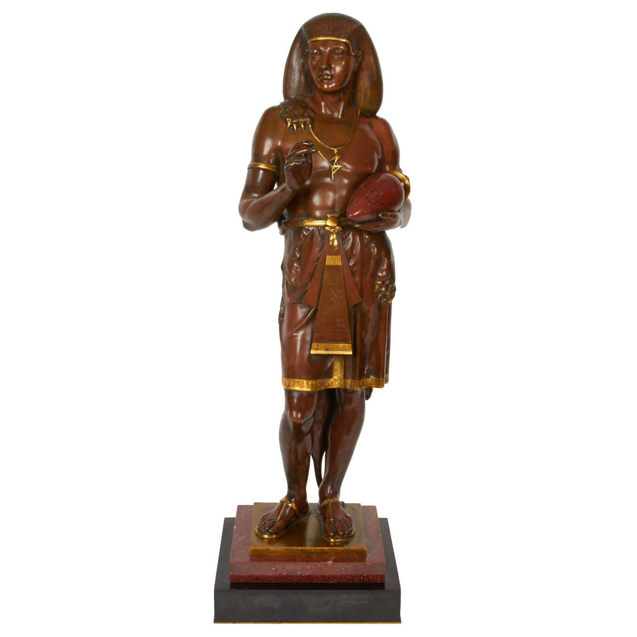 Emile Louis Picault, figure en bronze d'un Scribe égyptien en vente