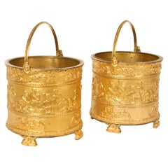 Pair of Elkington & Co Gilt Bronze Neoclassical Jardiniere/Champagne Ice Buckets