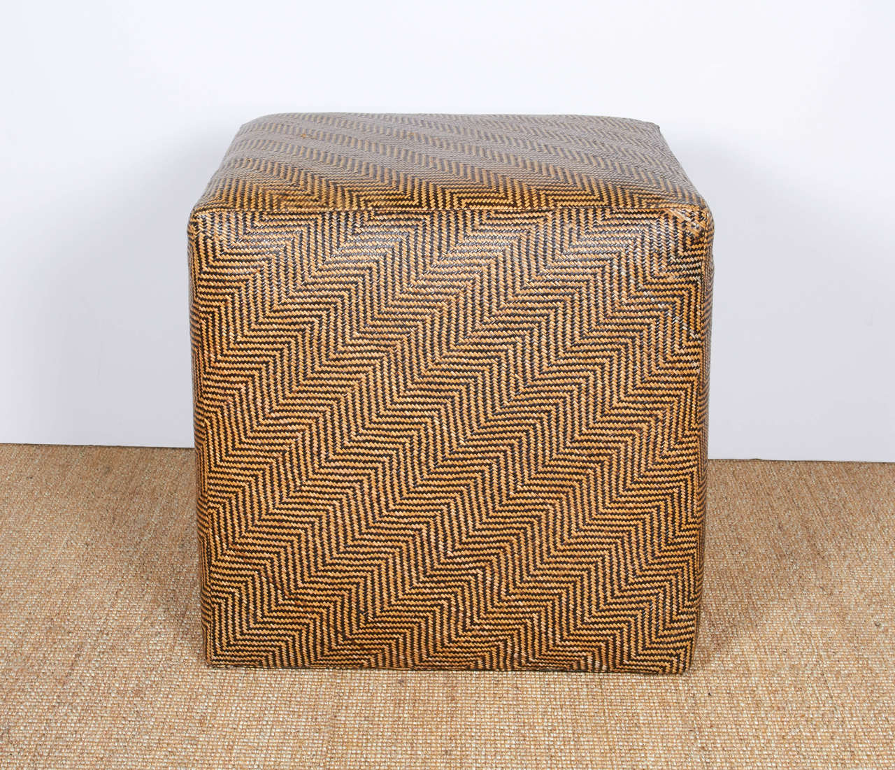 Pair of Vintage Woven Ottomans