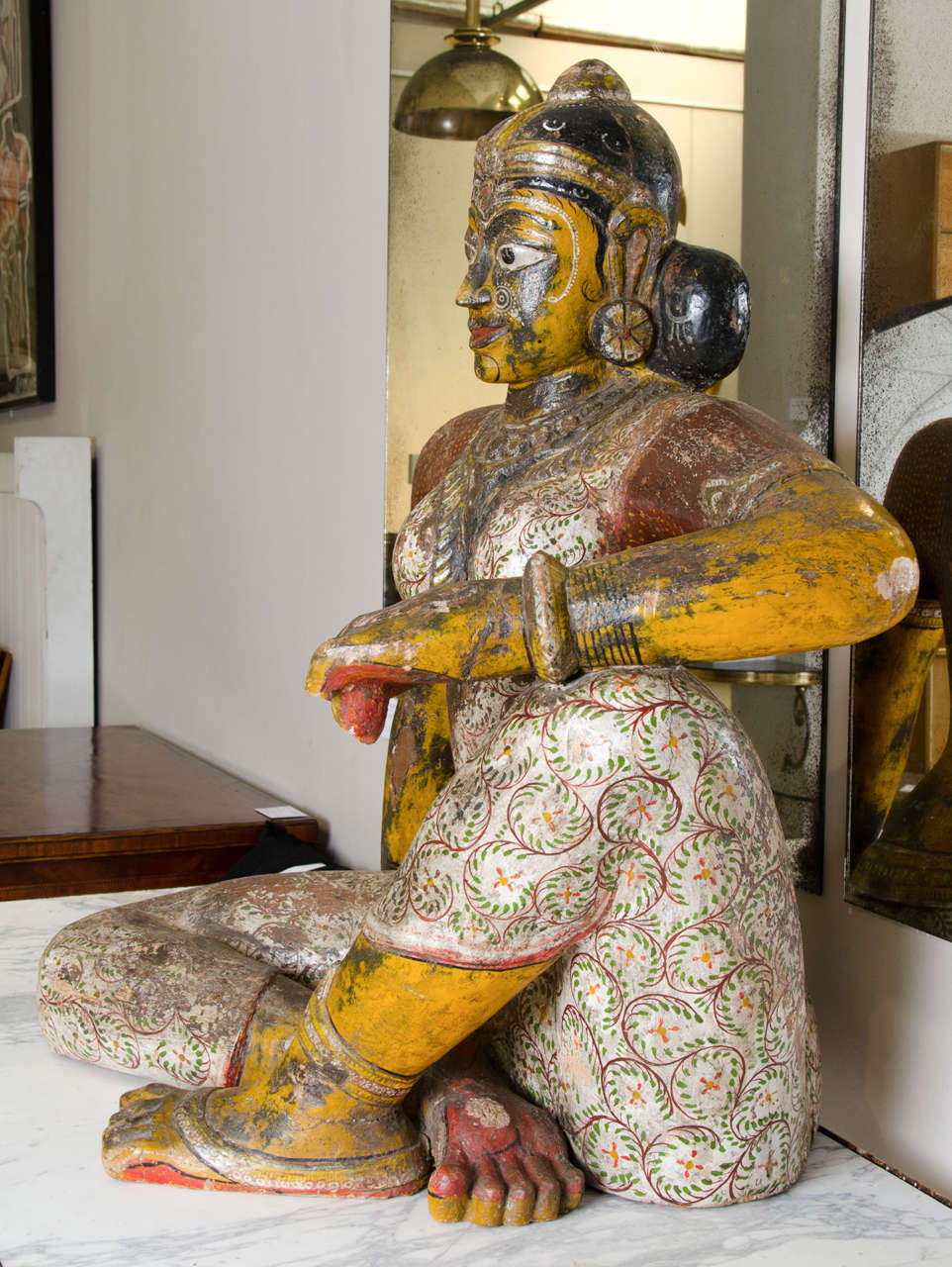 Carved Wood and Decorated Model of an Indian Dancer 6