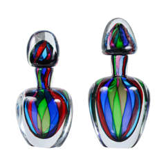 Vintage Set of Two Bottles of Perfume in Murano Glass