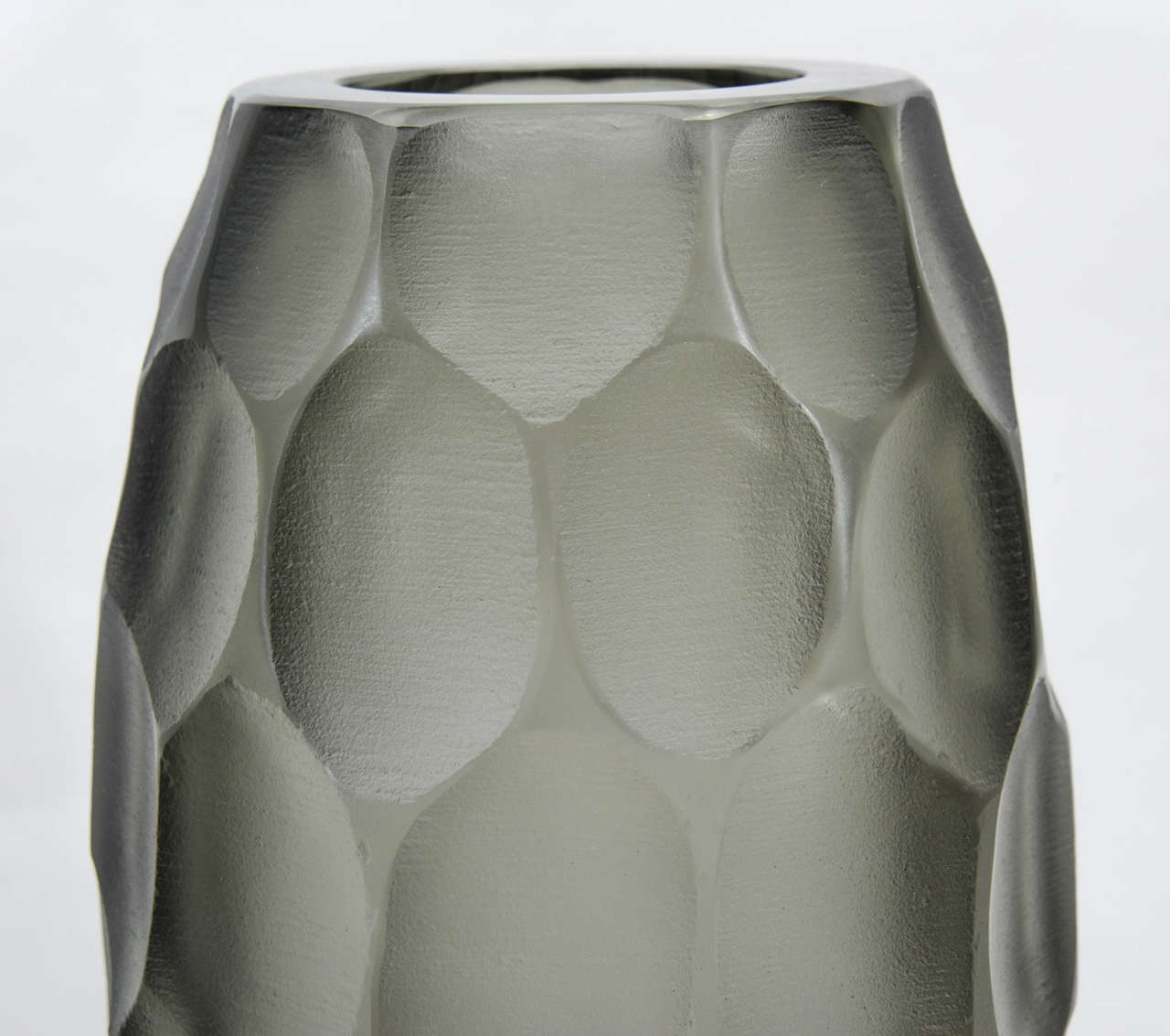 Set of Three Vases in Grey Murano Glass, Signed Toso Murano In Excellent Condition In Saint ouen, FR