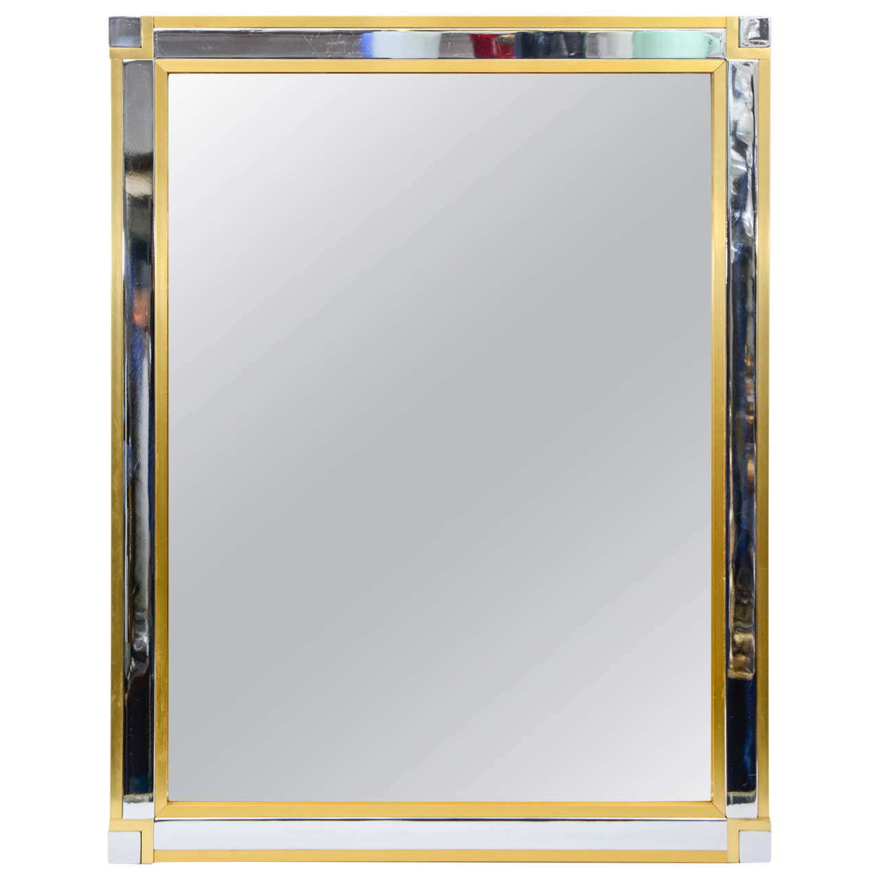 Mirror Surrounding with Brass and Chrome-Plated Metal