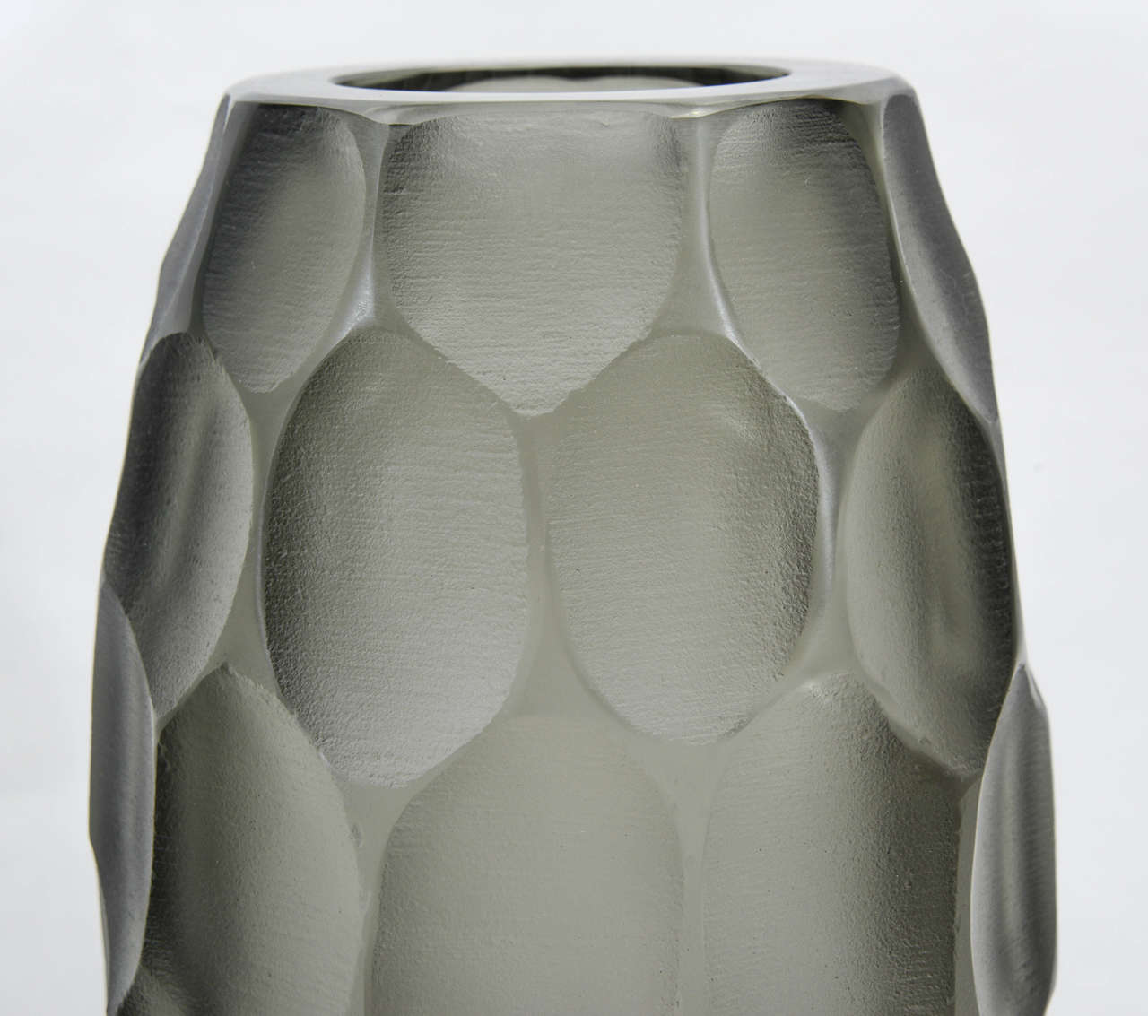 Set of Three Vases in Grey Murano Glass, Signed Toso Murano at 1stdibs