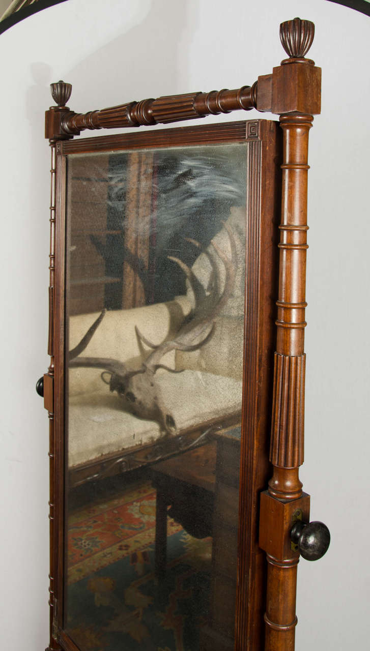 Early 19th Century Regency Mahogany Cheval Mirror
