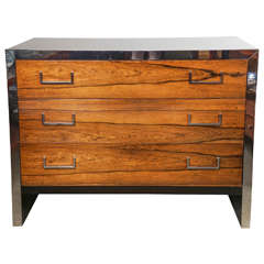 Rosewood and black lacquer chest