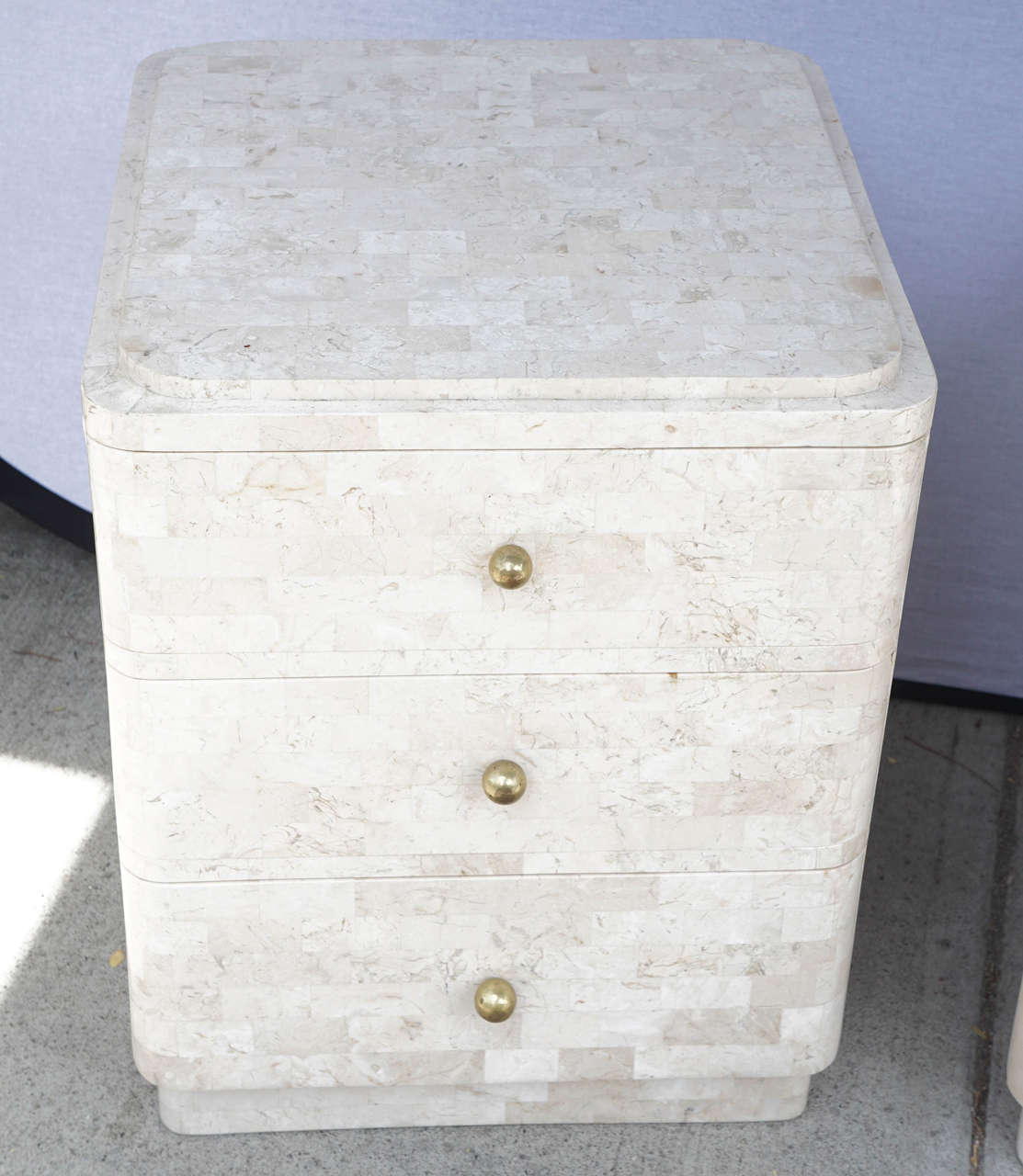 American Two Maitland-Smith Tessellated Marble Nightstands