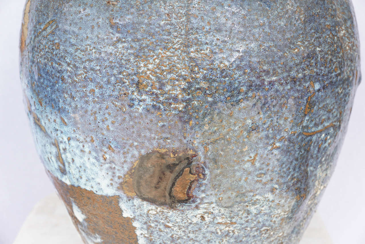 Ceramic Chinese Jug with a Blue glaze