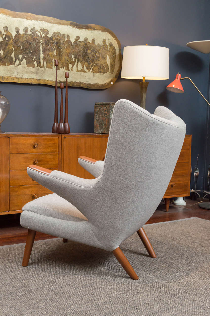 Mid-20th Century Hans Wegner Papa Bear Chair and Ottoman