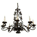 Louis XIII style iron chandelier