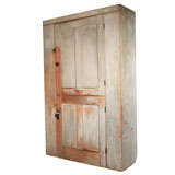 Fantastic Early 19thc Original Grey  Two Door Cupboard From N.E.