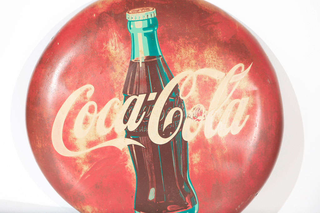 American Fantastic Original Painted  Coke Sign Dated 1943
