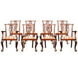 Set Of  8  Mahogany  Chippendale Style Dining Chairs