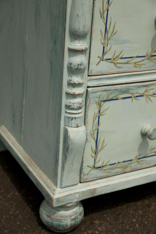 19th Century Antique  Romanian  Painted Chest of Drawers For Sale