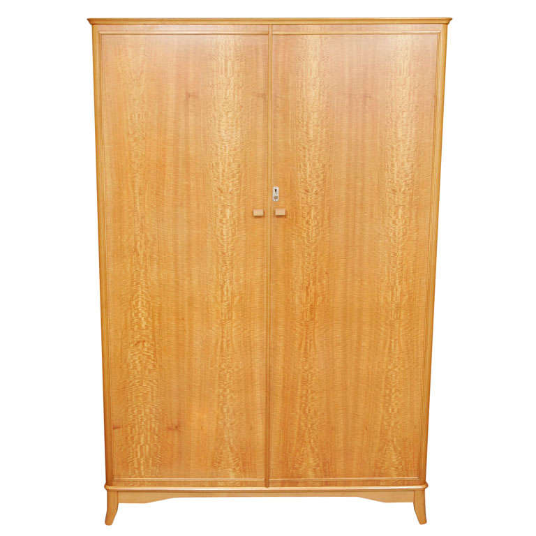 Heals of London peroba wood wardrobe, England circa 1950 For Sale