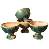 Vintage Set of Four Terracotta Jardinieres